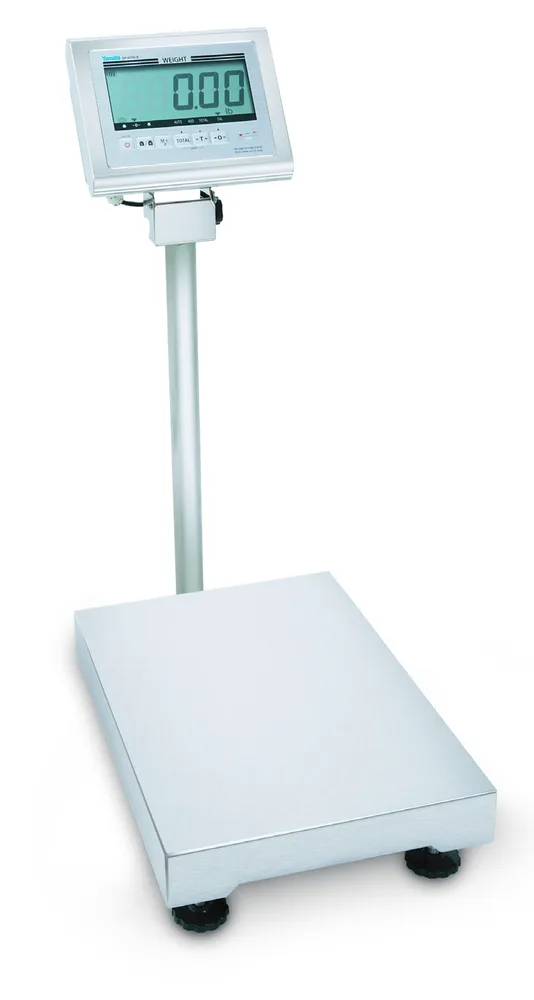 Yamato DP-6700-II bench scale: a stainless-steel platform with the weight display mounted on a column