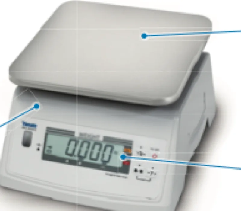 Yamato PPC-200W-II portion control scale: a white body with a square stainless-steel platform and a front LCD display